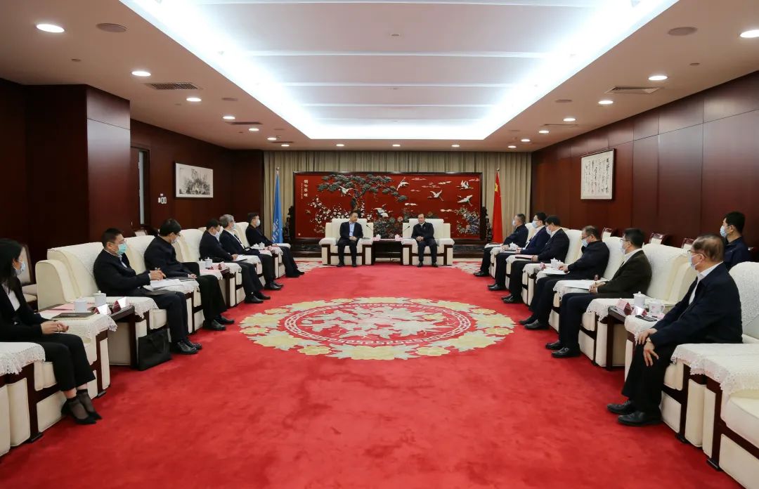 中國(guó)華電董事長(zhǎng)江毅、總經(jīng)理葉向東會(huì)見(jiàn)中國(guó)大唐董事長(zhǎng)鄒磊、總經(jīng)理劉明勝