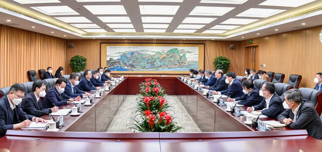 國家電網董事長辛保安、總經理張智剛與大唐董事長鄒磊、總經理劉明勝會談